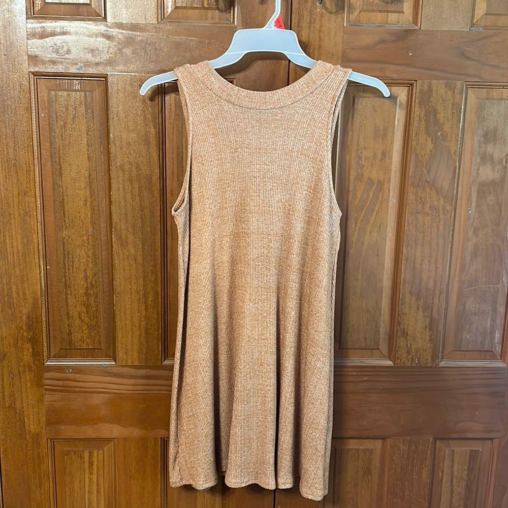 Light brown dress with cheetah print tie back